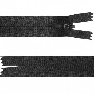 Молния потайная Т3, 60 см, хлопок, цвет чёрный - купить в Рязани. Цена: 10.13 руб.