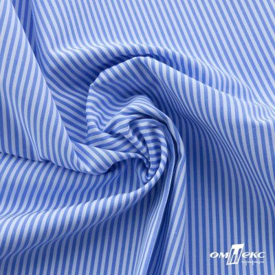 Ткань сорочечная Полоска Кенди, 115 г/м2, 58% пэ,42% хл, шир.150 см, цв.2-голубой, (арт.110) - купить в Рязани. Цена 306.69 руб.