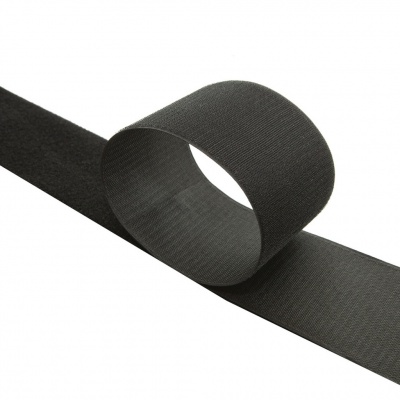 Липучка с покрытием ПВХ, шир. 100 мм (упак. 25 м), цвет чёрный - купить в Рязани. Цена: 72.33 руб.