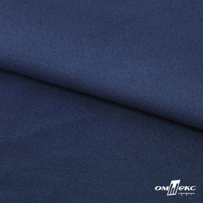 Ткань плательная Креп Рибера, 100% полиэстер,120 гр/м2, шир. 150 см, цв. Т.синий - купить в Рязани. Цена 142.30 руб.