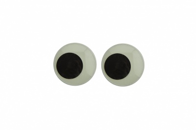 Глазки для игрушек, круглые, с ресничками, 10 мм/упак.50+/-2 шт, цв. -черно-белые - купить в Рязани. Цена: 21.24 руб.