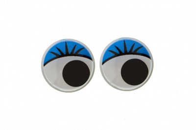 Глазки для игрушек, круглые, с бегающими зрачками, 12 мм/упак.50+/-2 шт, цв. -синий - купить в Рязани. Цена: 95.04 руб.