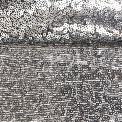 Сетка с пайетками №6, 188 гр/м2, шир.140см, цвет серый - купить в Рязани. Цена 438.03 руб.