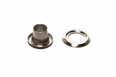 Люверсы металлические "ОмТекс", блочка/кольцо, (3 мм) - цв.никель - купить в Рязани. Цена: 0.18 руб.