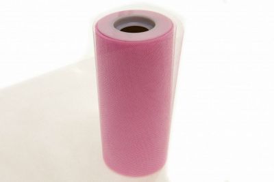 Фатин блестящий в шпульках 16-14, 12 гр/м2, шир. 15 см (в нам. 25+/-1 м), цвет розовый - купить в Рязани. Цена: 108.61 руб.