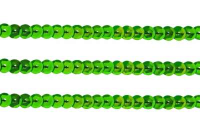 Пайетки "ОмТекс" на нитях, CREAM, 6 мм С / упак.73+/-1м, цв. 94 - зеленый - купить в Рязани. Цена: 297.48 руб.