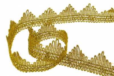 Тесьма металлизированная 8204, шир. 40 мм/уп. 13,7+/-1 м, цвет золото - купить в Рязани. Цена: 420.42 руб.