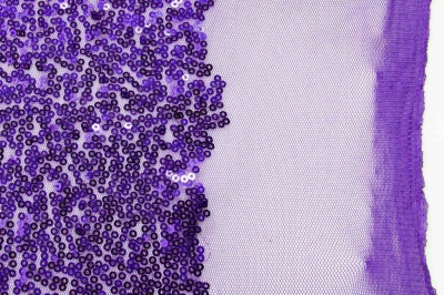 Сетка с пайетками №14, 188 гр/м2, шир.130см, цвет фиолетовый - купить в Рязани. Цена 371.02 руб.