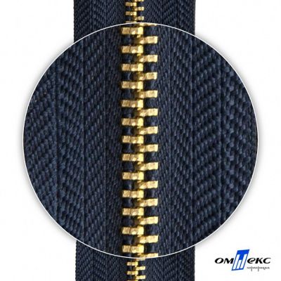 Молнии джинсовые металл т-4, 18 см латунь (YG), цв.- джинсовый синий (560) - купить в Рязани. Цена: 21.57 руб.