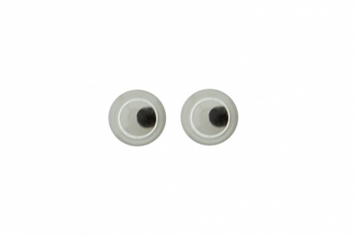 Глазки для игрушек, круглые, с бегающими зрачками, 3 мм/упак.100+/-5 шт, цв. -черно-белые - купить в Рязани. Цена: 25.40 руб.