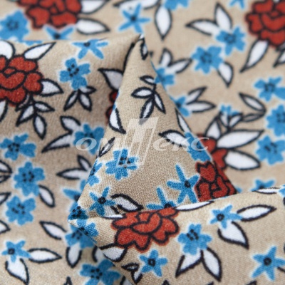Плательная ткань "Фламенко" 7.1, 80 гр/м2, шир.150 см, принт растительный - купить в Рязани. Цена 239.03 руб.