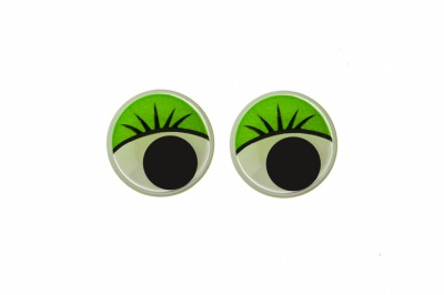 Глазки для игрушек, круглые, с бегающими зрачками, 10 мм/упак.50+/-2 шт, цв. -зеленый - купить в Рязани. Цена: 71.92 руб.