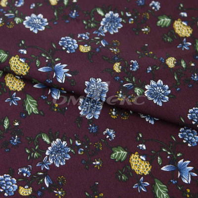 Плательная ткань "Фламенко" 4.1, 80 гр/м2, шир.150 см, принт растительный - купить в Рязани. Цена 259.21 руб.