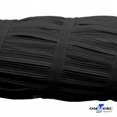 Резиновые нити с текстильным покрытием, шир. 6 мм (55 м/уп), цв.-черный - купить в Рязани. Цена: 212.90 руб.