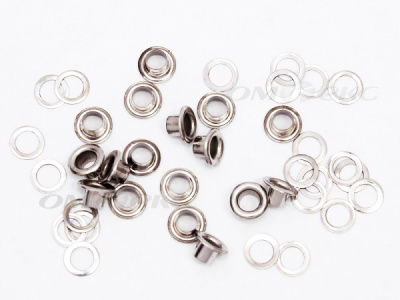 Люверсы металлические, блочка/кольцо, №3 (5 мм) упак.1000 шт- цв.никель - купить в Рязани. Цена: 215.60 руб.