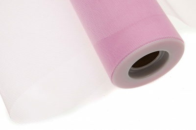 Фатин в шпульках 16-14, 10 гр/м2, шир. 15 см (в нам. 25+/-1 м), цвет розовый - купить в Рязани. Цена: 100.69 руб.