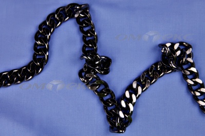 Цепь металл декоративная №9 (13,5*16,5) черная (10+/-1 м)  - купить в Рязани. Цена: 808.92 руб.
