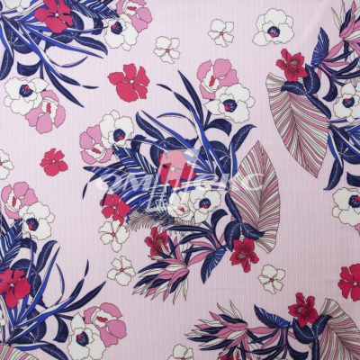Плательная ткань "Фламенко" 18.1, 80 гр/м2, шир.150 см, принт растительный - купить в Рязани. Цена 239.03 руб.
