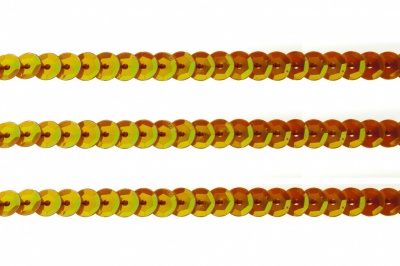 Пайетки "ОмТекс" на нитях, CREAM, 6 мм С / упак.73+/-1м, цв. 88 - оранжевый - купить в Рязани. Цена: 300.55 руб.