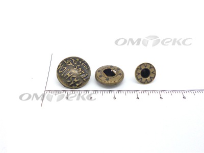 Кнопки металл 15 мм альфа антик с рис.№3  - купить в Рязани. Цена: 2.90 руб.