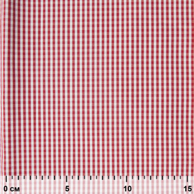 Ткань сорочечная Клетка Виши, 115 г/м2, 58% пэ,42% хл, шир.150 см, цв.5-красный, (арт.111) - купить в Рязани. Цена 306.69 руб.