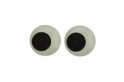 Глазки для игрушек, круглые, с бегающими зрачками, 18 мм/упак.20+/-2 шт, цв. -черно-белые - купить в Рязани. Цена: 25.40 руб.