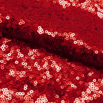 Сетка с пайетками №8, 188 гр/м2, шир.140см, цвет красный - купить в Рязани. Цена 433.60 руб.