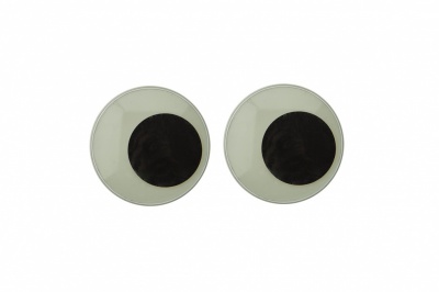 Глазки для игрушек, круглые, с бегающими зрачками, 24 мм/упак.50+/-2 шт, цв. -черно-белые - купить в Рязани. Цена: 60.32 руб.