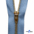Молнии джинсовые металл т-5, 18 см латунь (YG), цв.-деним (231) - купить в Рязани. Цена: 22.80 руб.