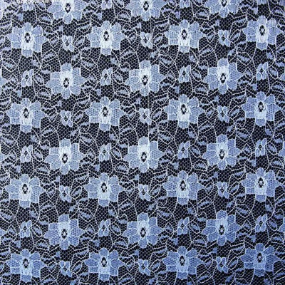 Кружевное полотно гипюр 10102, шир.150см, цвет голубой/blue - купить в Рязани. Цена 186.20 руб.