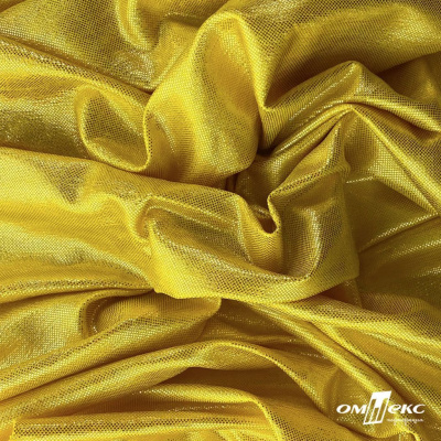 Трикотажное полотно голограмма, шир.140 см, #602 -жёлтый/жёлтый - купить в Рязани. Цена 385.88 руб.
