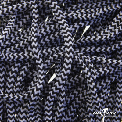 Шнурки #107-16, круглые 130 см, двухцветные цв.серый/чёрный - купить в Рязани. Цена: 31.89 руб.