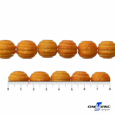 0309-Бусины деревянные "ОмТекс", 16 мм, упак.50+/-3шт, цв.003-оранжевый - купить в Рязани. Цена: 62.22 руб.