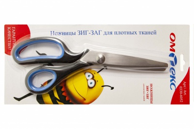 Ножницы арт.0330-6052 "ЗИГ-ЗАГ" 5 мм, для плотных тканей , 9"/ 229 мм - купить в Рязани. Цена: 740.56 руб.