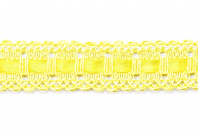 Тесьма кружевная 0621-1605, шир. 25 мм/уп. 20+/-1 м, цвет 017-жёлтый - купить в Рязани. Цена: 400.25 руб.