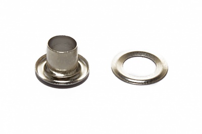 Люверсы металлические "ОмТекс", блочка/кольцо, (4 мм) - цв.никель - купить в Рязани. Цена: 0.24 руб.