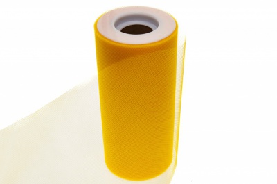 Фатин в шпульках 16-72, 10 гр/м2, шир. 15 см (в нам. 25+/-1 м), цвет жёлтый - купить в Рязани. Цена: 100.69 руб.