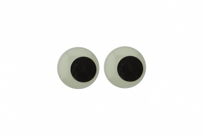 Глазки для игрушек, круглые, с бегающими зрачками, 8 мм/упак.50+/-2 шт, цв. -черно-белые - купить в Рязани. Цена: 15.88 руб.