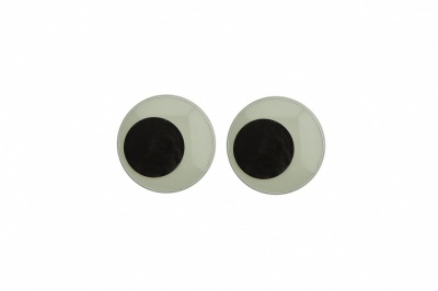 Глазки для игрушек, круглые, с бегающими зрачками, 12 мм/упак.50+/-2 шт, цв. -черно-белые - купить в Рязани. Цена: 38.32 руб.
