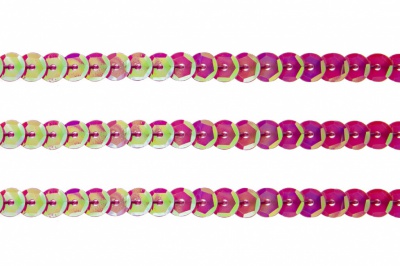 Пайетки "ОмТекс" на нитях, CREAM, 6 мм С / упак.73+/-1м, цв. 89 - розовый - купить в Рязани. Цена: 468.37 руб.