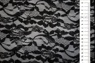 Кружевное полотно XD LACE 1-1, 80 гр/м2, шир.150см, цвет чёрный - купить в Рязани. Цена 245.94 руб.
