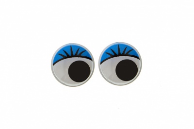 Глазки для игрушек, круглые, с бегающими зрачками, 8 мм/упак.50+/-2 шт, цв. -синий - купить в Рязани. Цена: 59.05 руб.