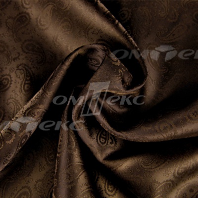 Ткань подкладочная жаккард Р14098, 19-1217/коричневый, 85 г/м2, шир. 150 см, 230T - купить в Рязани. Цена 168.15 руб.