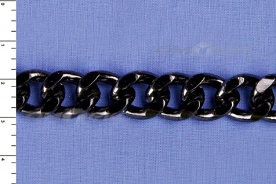 Цепь металл декоративная №9 (13,5*16,5) черная (10+/-1 м)  - купить в Рязани. Цена: 808.92 руб.