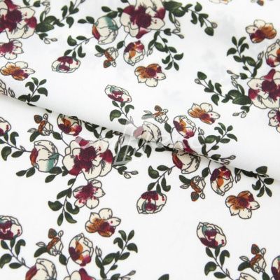 Плательная ткань "Фламенко" 23.1, 80 гр/м2, шир.150 см, принт растительный - купить в Рязани. Цена 264.56 руб.