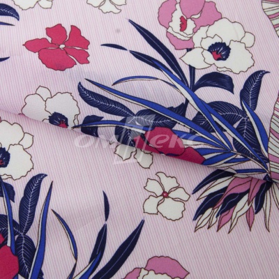 Плательная ткань "Фламенко" 18.1, 80 гр/м2, шир.150 см, принт растительный - купить в Рязани. Цена 239.03 руб.