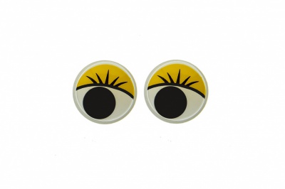 Глазки для игрушек, круглые, с бегающими зрачками, 8 мм/упак.50+/-2 шт, цв. -желтый - купить в Рязани. Цена: 59.05 руб.